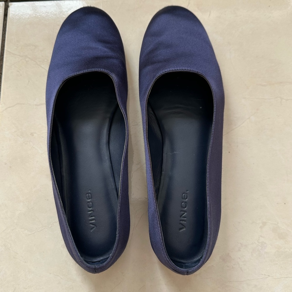 Vince satin ballet flats